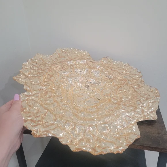 Gold Oyster Decorative Bowl Glass Art